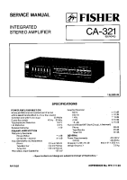 Fisher CA-321 - Service Manual 